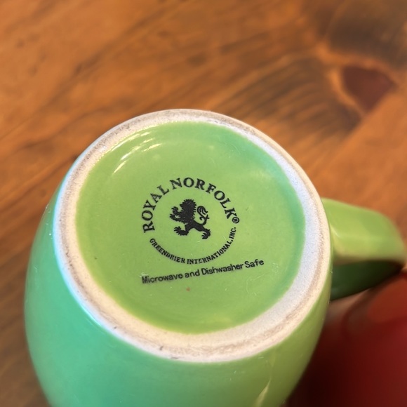 Royal Norfolk Coffee Tea Mugs - Set of 4 Red, Green, Blue and Purple - Picture 2 of 16